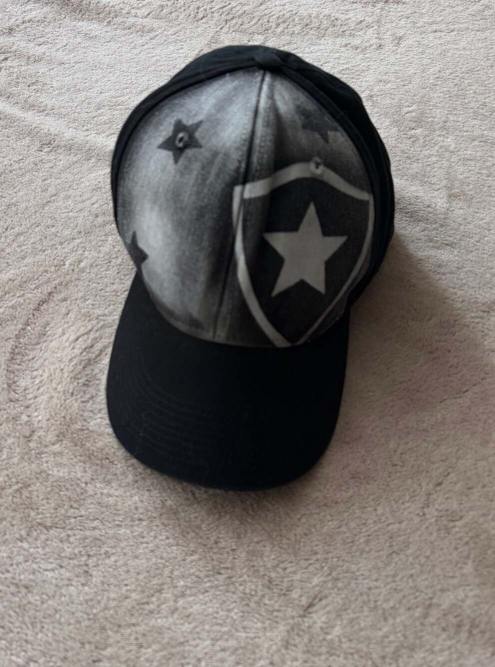 Big Accessories Black and Grey Star Pattern Baseball Cap